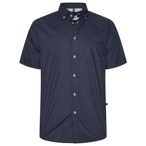 KAM Kurzarmhemd mit geometrischem Muster, Marineblau